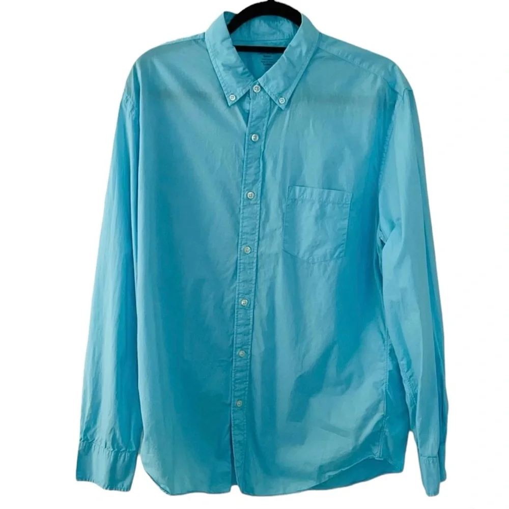 🌴 J.‎ Crew Blue Long Sleeve 100% Cotton Button Dress Shirt